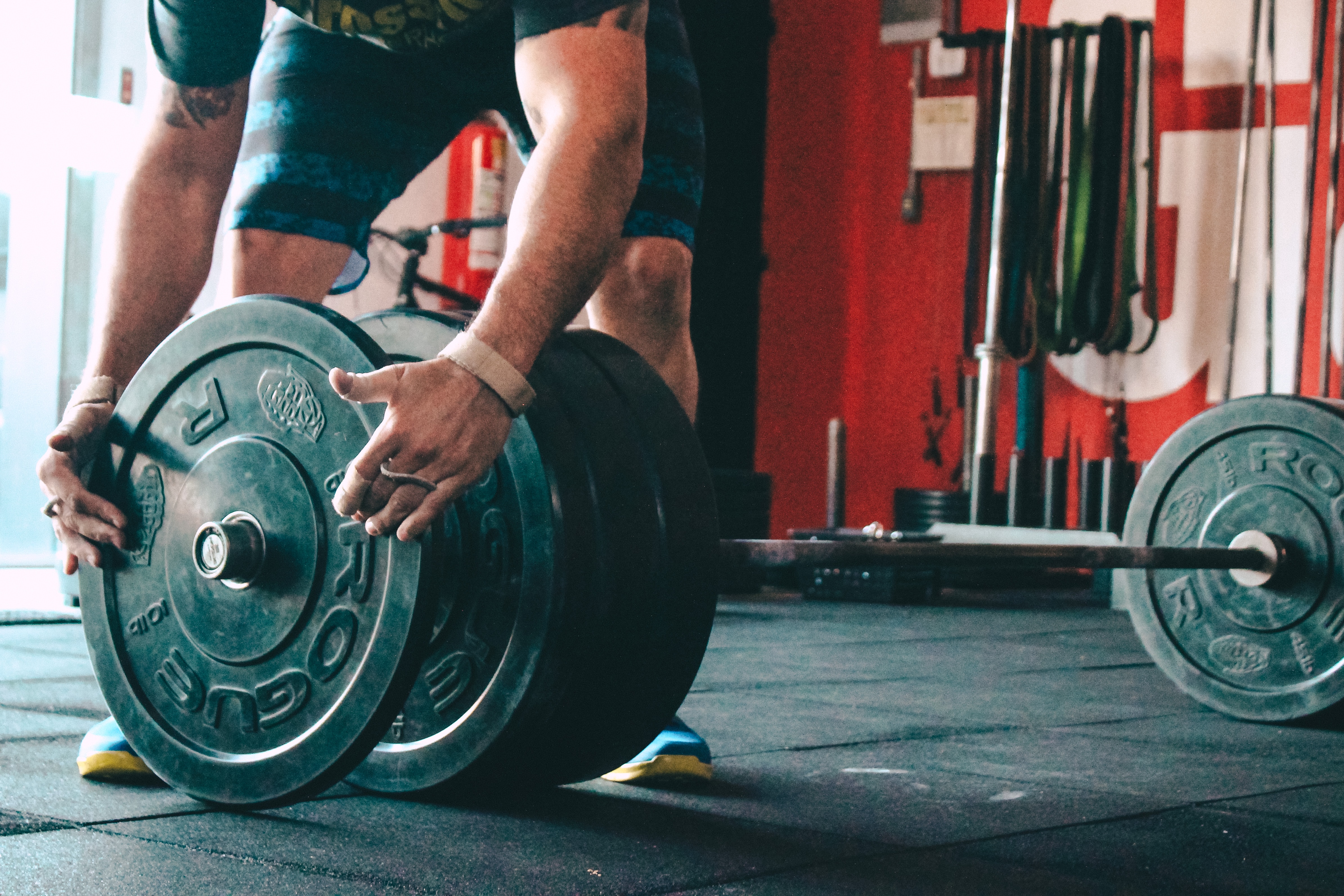 man using weights